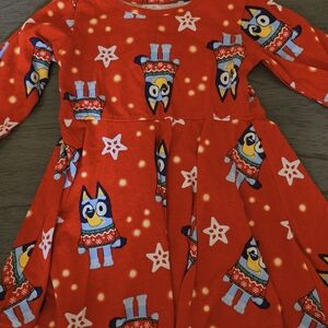 Bluey Red Long-Sleeve Dress